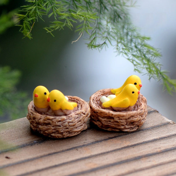 16 Stück Künstliche Vogelnester – Mini-Deko Für Garten, Deko, Feengarten, Fotomotive (ca. 7x7x5 Cm)