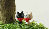 Miniature Cat Black and White (2 pcs)