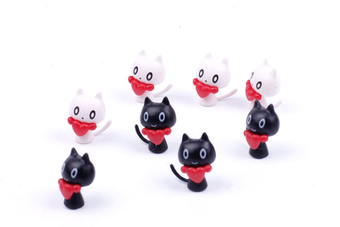 Miniature Cat Black and White (2 pcs)
