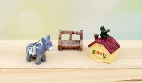 30 mini figurines en résine Donkey pour jardin de fées et paysage de mousse  à faire soi-même - Micro paysage Donkey miniatures