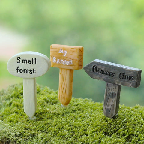 Miniature Fairy Garden Road Sign (2 pcs)