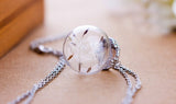 Glass Sphere Dandelion Necklace Lucky Charm