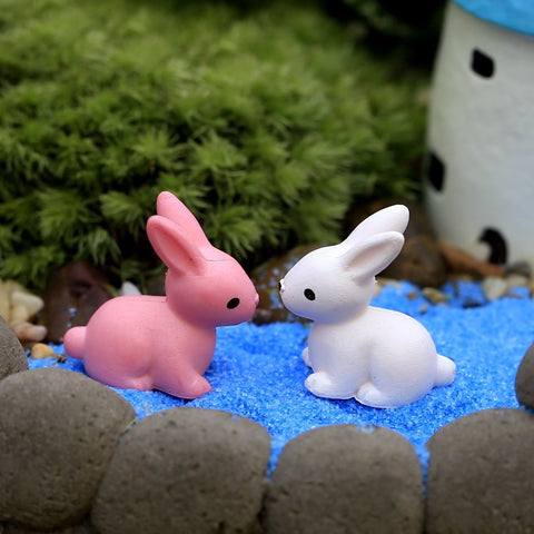 Miniature Rabbits Red and White (2 pcs)