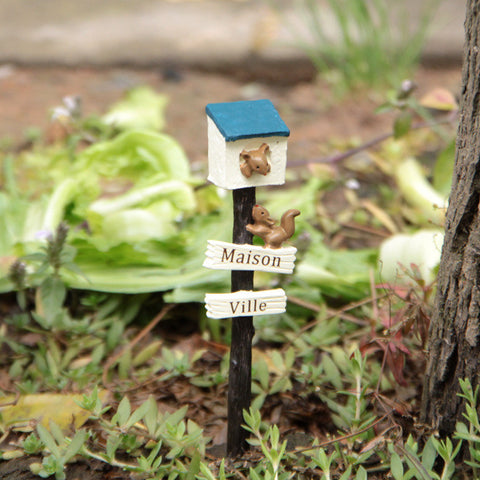 Fairy Garden Mail Box With Squirrel