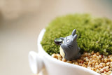 Miniature Totoro Drinking Tea Figurines